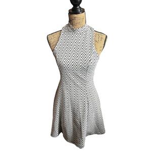 Monteau Black and White Zigzag Mini Dress